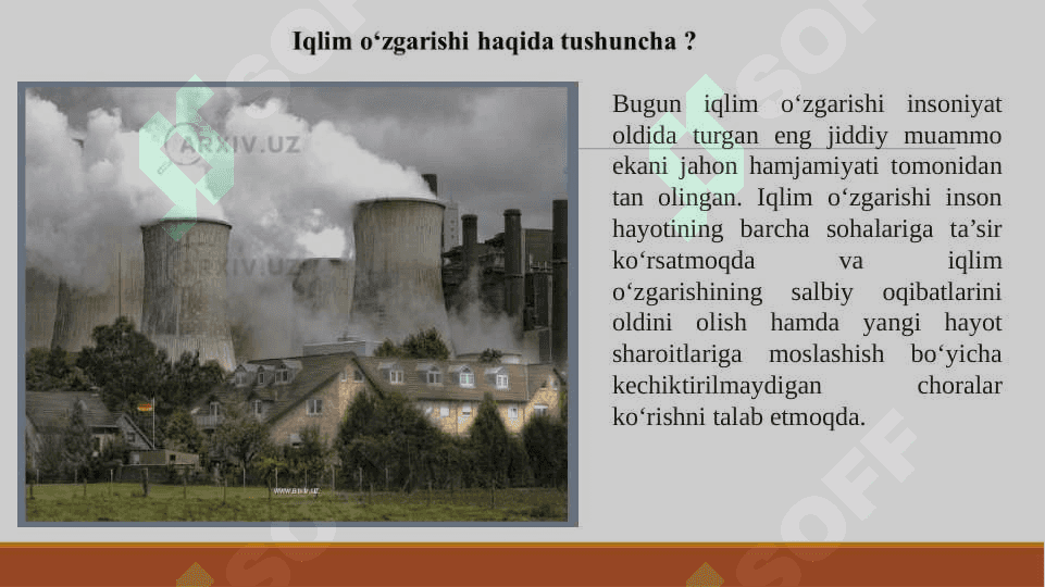 IQLIM O‘ZGARISHINI OLDINI OLISH BO‘YICHA CHORA-TADBIRLAR 3