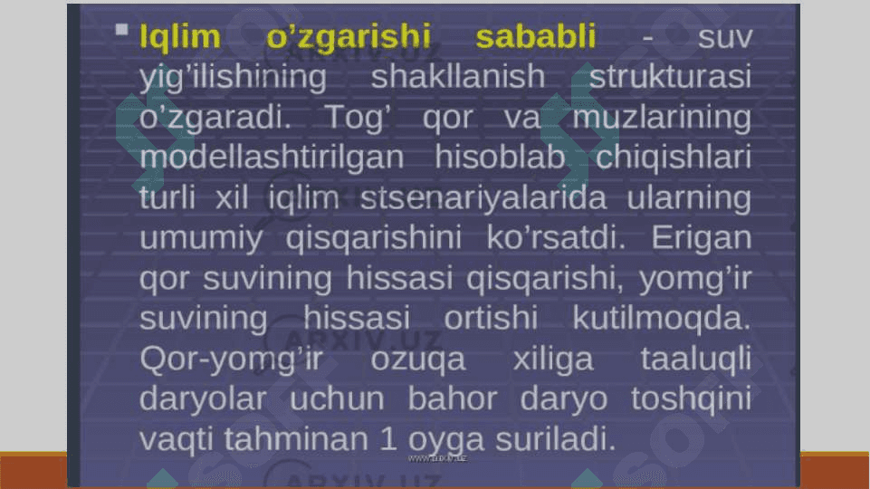 IQLIM O‘ZGARISHINI OLDINI OLISH BO‘YICHA CHORA-TADBIRLAR 4