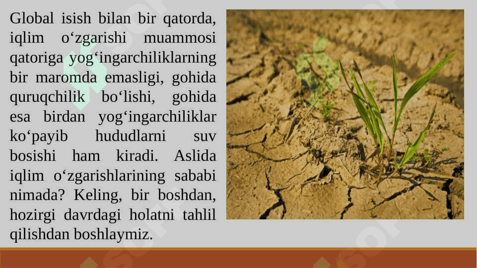IQLIM O‘ZGARISHINI OLDINI OLISH BO‘YICHA CHORA-TADBIRLAR 7