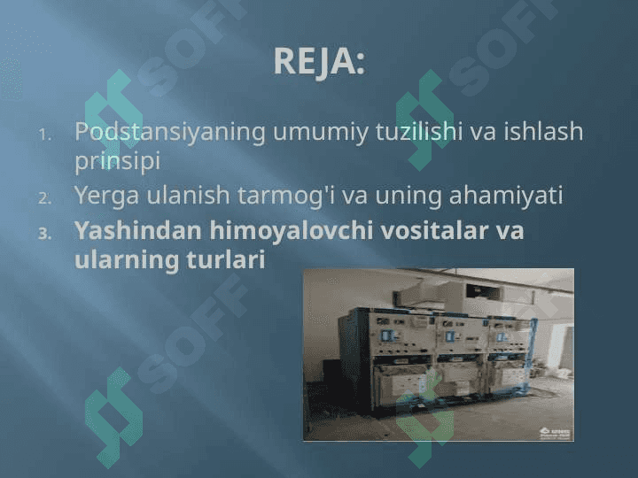 10 0,38 KV li podstansiyalar,montaji ularda yerga ulanish tarmog'i va yashindan ximoyalovchi vositalarini montaji. t.pptx 2