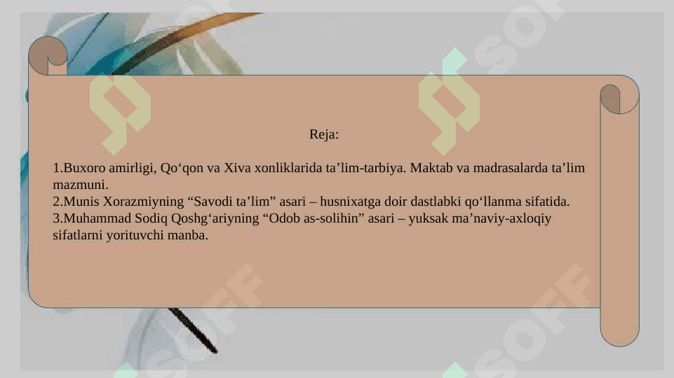 XVII asrdan XIX asrning yarmigacha tarbiya, maktab va pedagogik fikrlar rivoji. 2