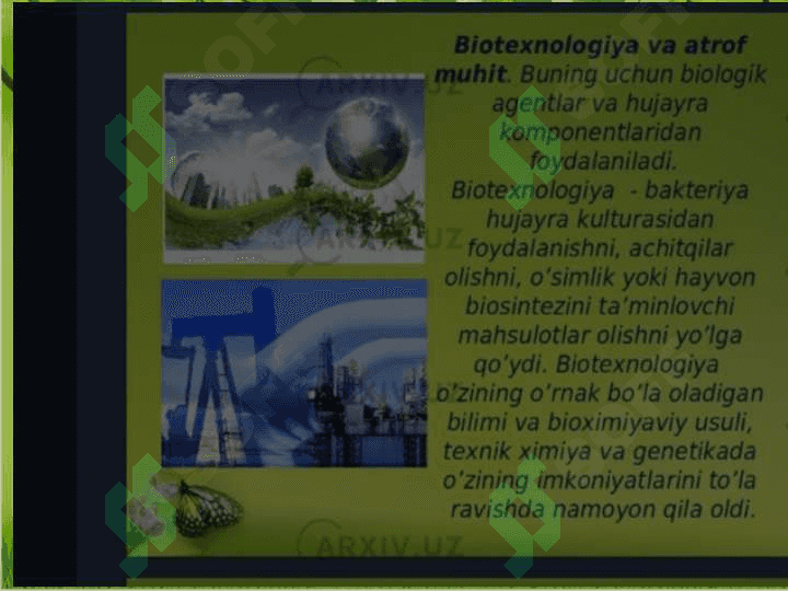 Atrof muhitni saqlashda biotexnoligiyaning roli 2