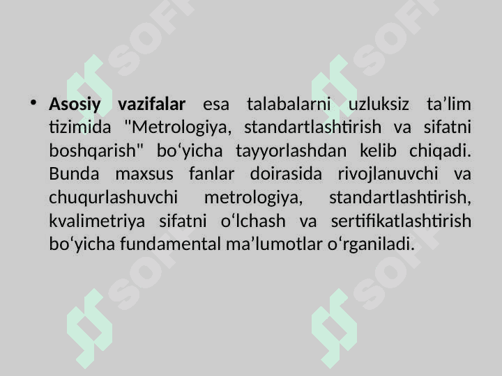 “Metrologiya va standartlashtirish” fanini maqsad va vazifalari, rivojlanish tarixi. 4