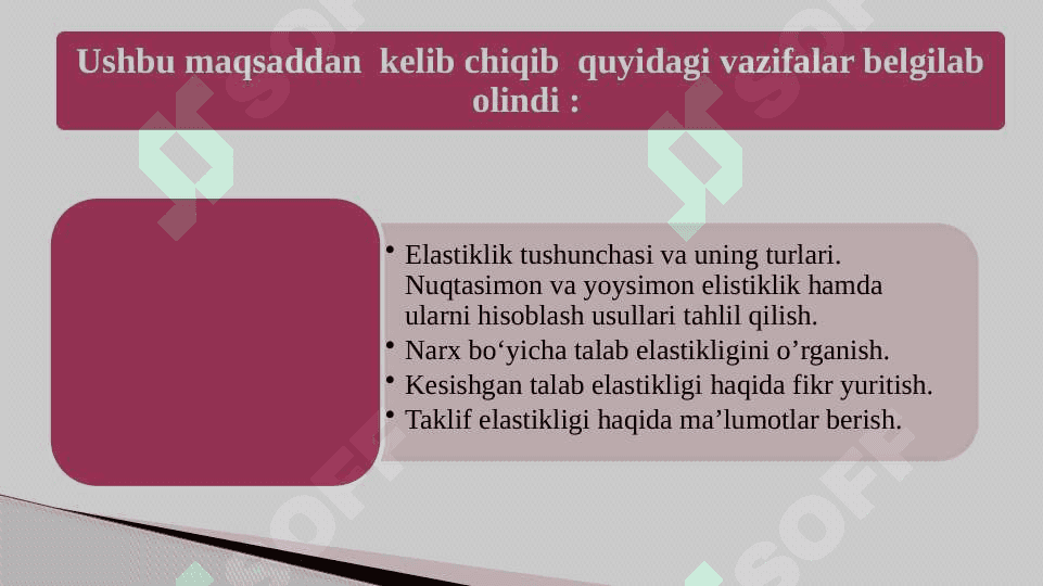 Bozorda talab va taklifni elastiklik nazariyasi 4