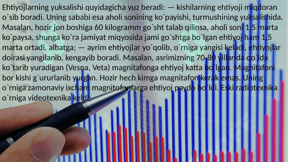Ehtiyoj tushunchasi va uning yuksalishi. 6