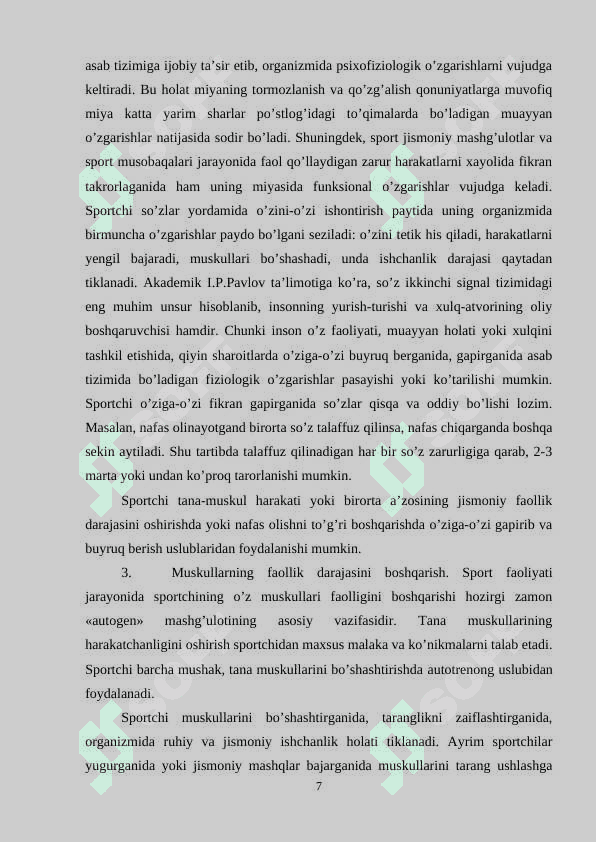 SPORTCHILARNING HARAKAT MALAKALARINI SHAKILLANTIRISHDA SPORT PSIXOLOGIYASINING AHAMIYATI 7