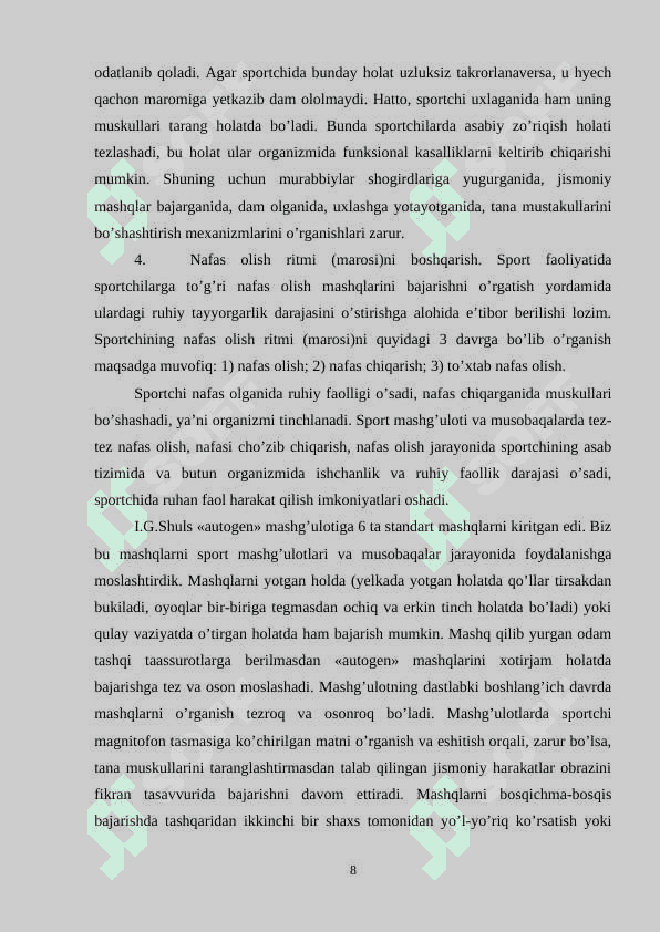 SPORTCHILARNING HARAKAT MALAKALARINI SHAKILLANTIRISHDA SPORT PSIXOLOGIYASINING AHAMIYATI 8