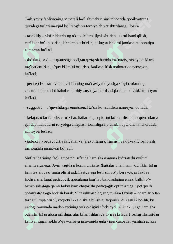 Sinf rahbarining o'quvchilar jamoasi bilan ishlash usullari 3