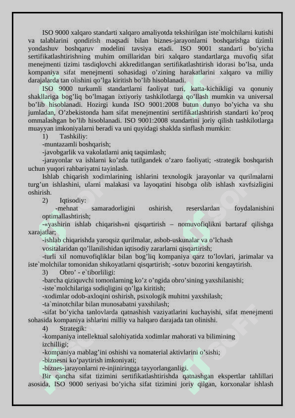 Sifat menejmenti tizimiga talablar 3