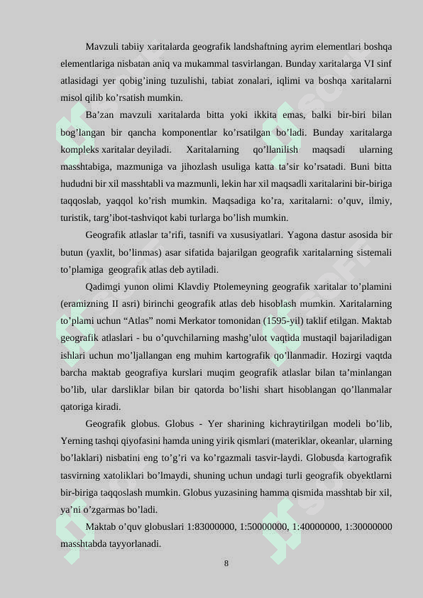 Geografik xaritalar 8