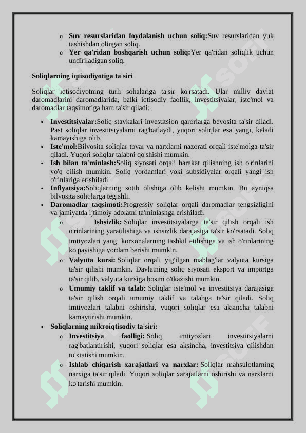 Soliqlar ularning vazifalari va turlari 4