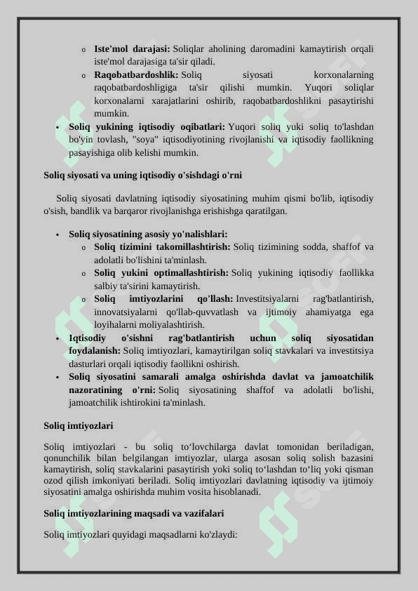 Soliqlar ularning vazifalari va turlari 5