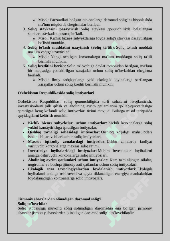Soliqlar ularning vazifalari va turlari 7