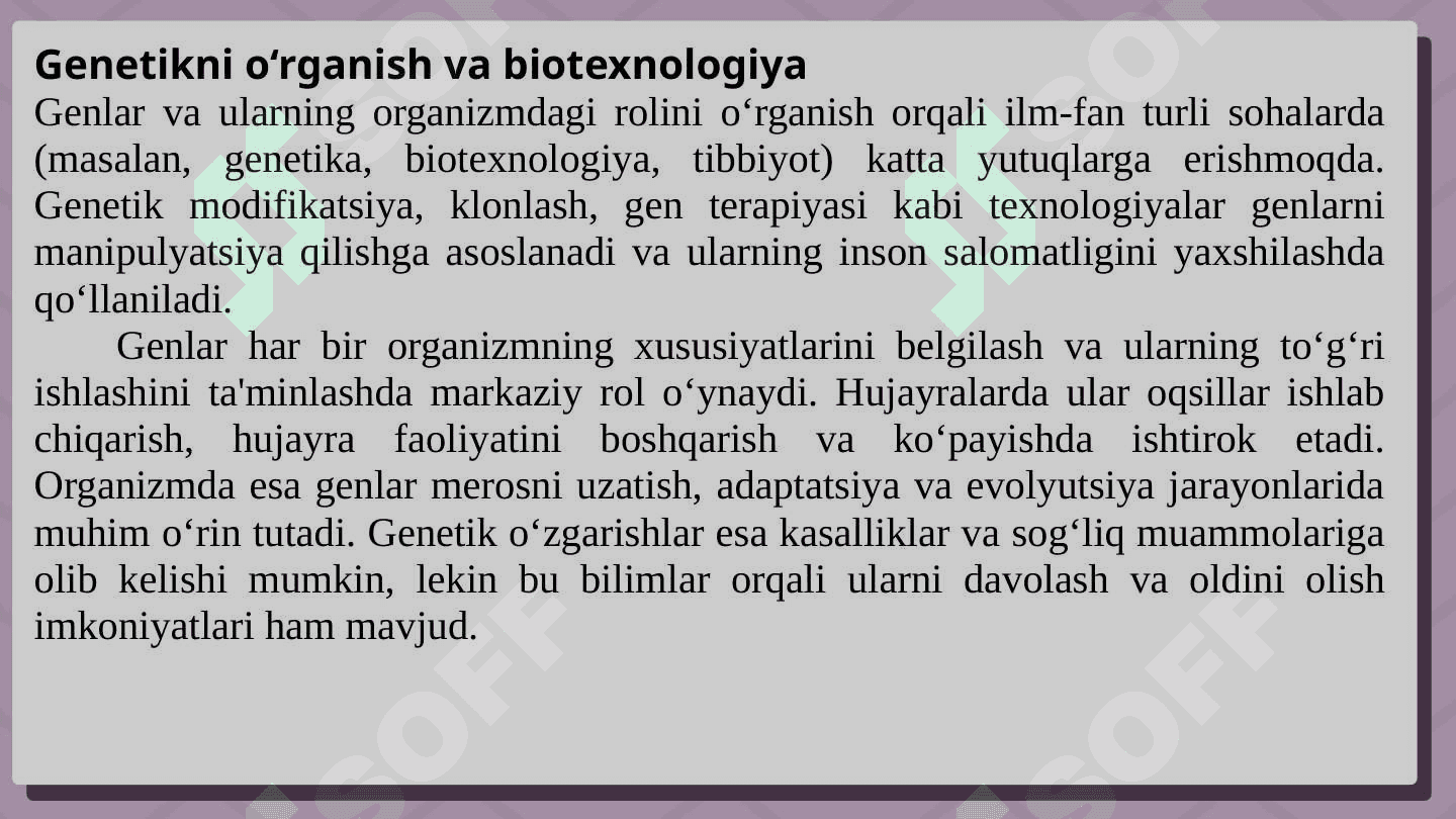 Genlar  ta'sirini  boshqarilishi, xujayra differentsirovkasi 6