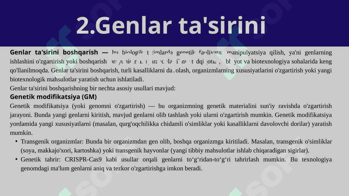 Genlar  ta'sirini  boshqarilishi, xujayra differentsirovkasi 8