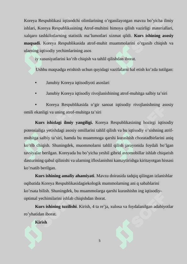 Koreya Respublikasida ekologik muammolar va ularni bartaraf etishning iqtisodiy yo’llari 5