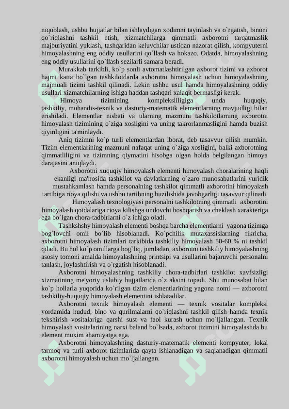AXBOROT TIZIMLARIDA AXBOROTLARNI XIMOYALASH USULLARI 7