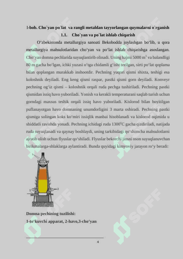 CHO`YAN PO`LAT  VA RANGLI METALDAN TAYYORLANGAN QUYMALARNI O`RGANISH 4