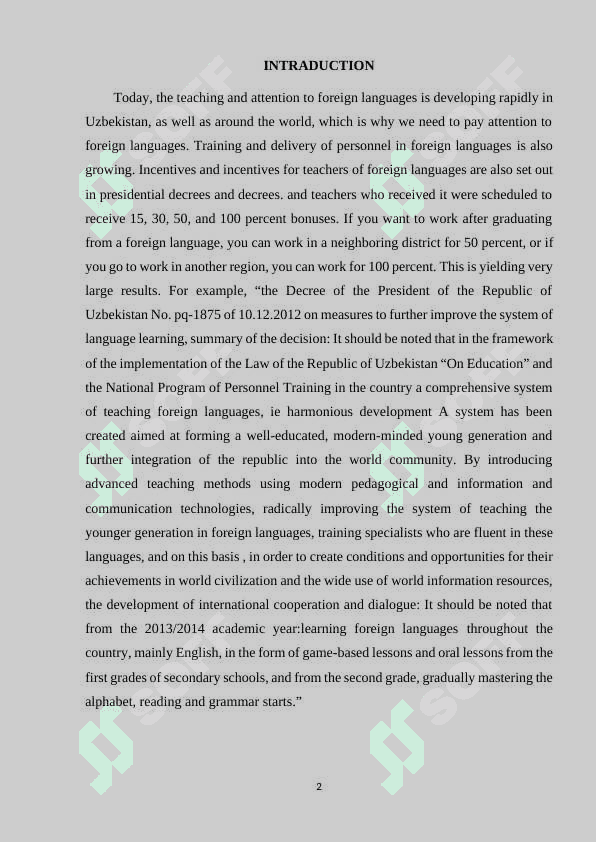CONTENT AND GOALS OF TEACHING FOREIGN LANGUAGES AT SCHOOL, LYCEUM AND COLLEGES 2