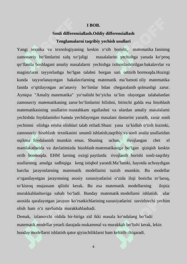 DIFFERENSIAL TENGLAMALARNI TAQRIBIY YECHISH USULLARI 6