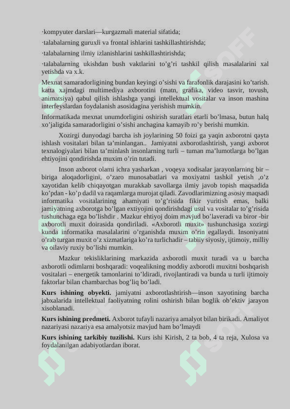 ELEKTRON KUTUBXONA AXBOROT TIZIMLARIDA SO`ROV MATNIGA MUVOFIQ AXBOROTLARNI IZLASH ALGORITMLARI 3