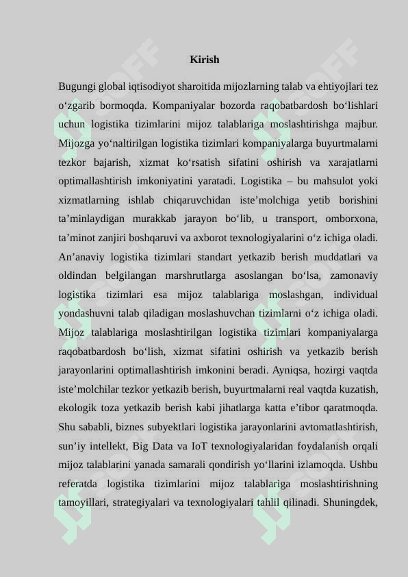 Mijoz talablariga ko‘ra logistika tizimlarini moslashtirish 3