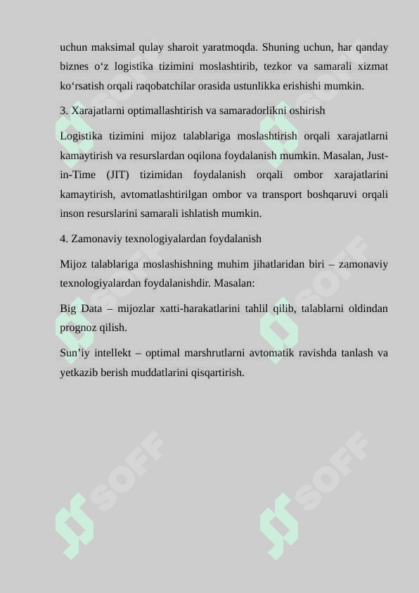 Mijoz talablariga ko‘ra logistika tizimlarini moslashtirish 6