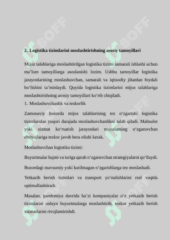 Mijoz talablariga ko‘ra logistika tizimlarini moslashtirish 7