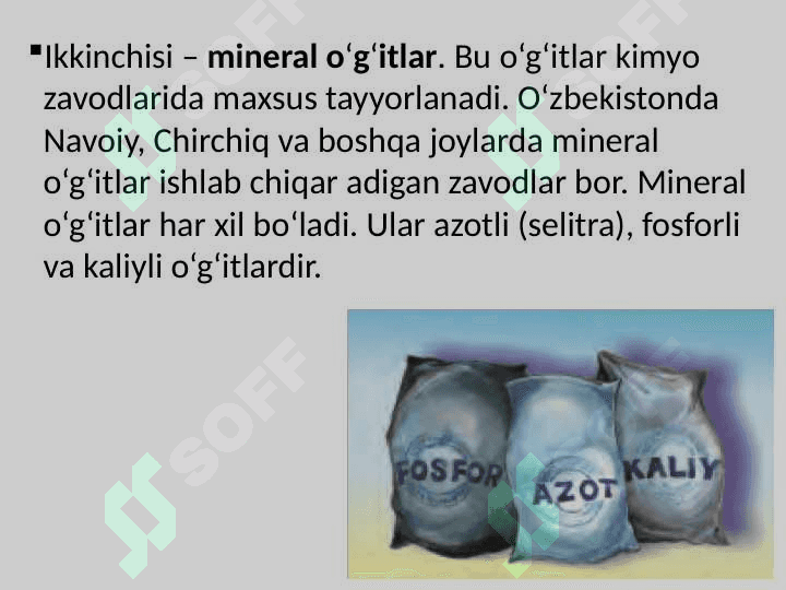 Azotli o’g’itlar va ularning olinishi. 4