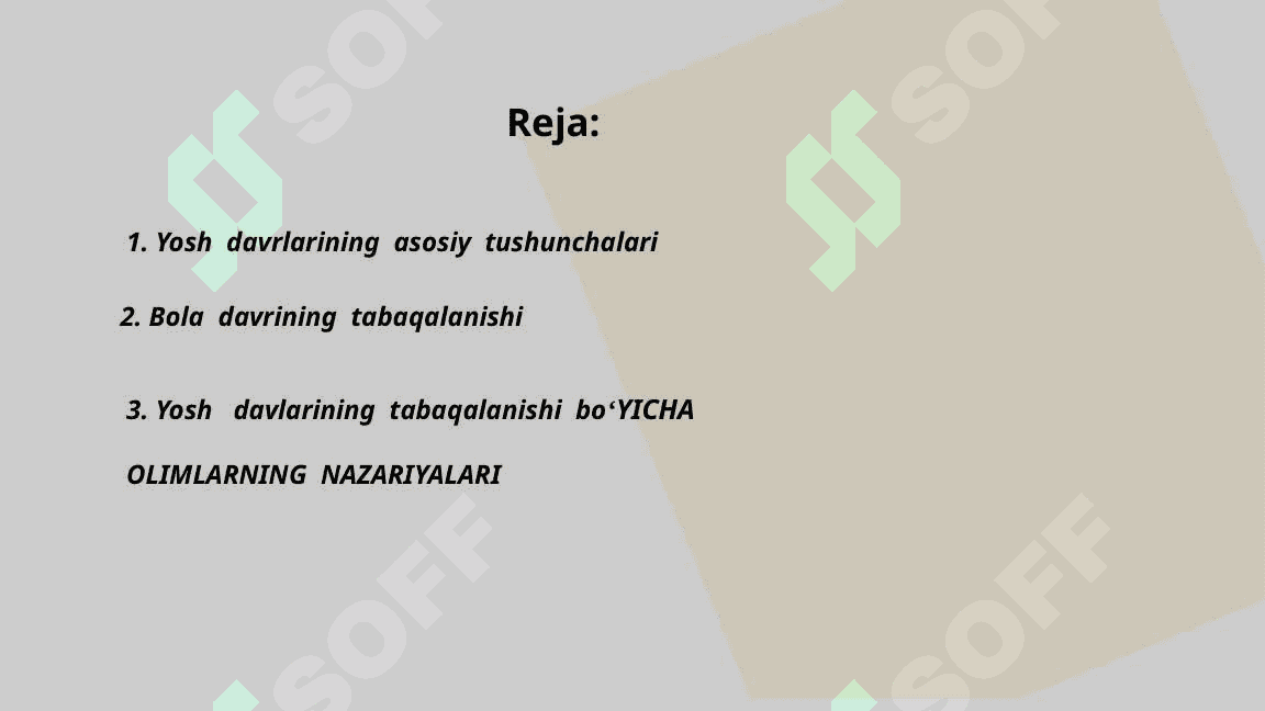 Yosh  davrlarining tabaqalanish   nazariyalari (2) 2