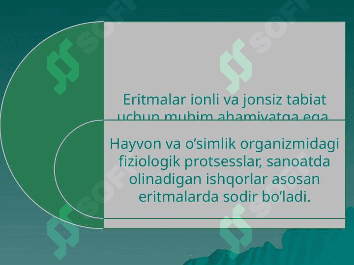 Eritmalarning xossalari. Eritmalarning kolligativ xossalarini misollarda tushuntiring. 5