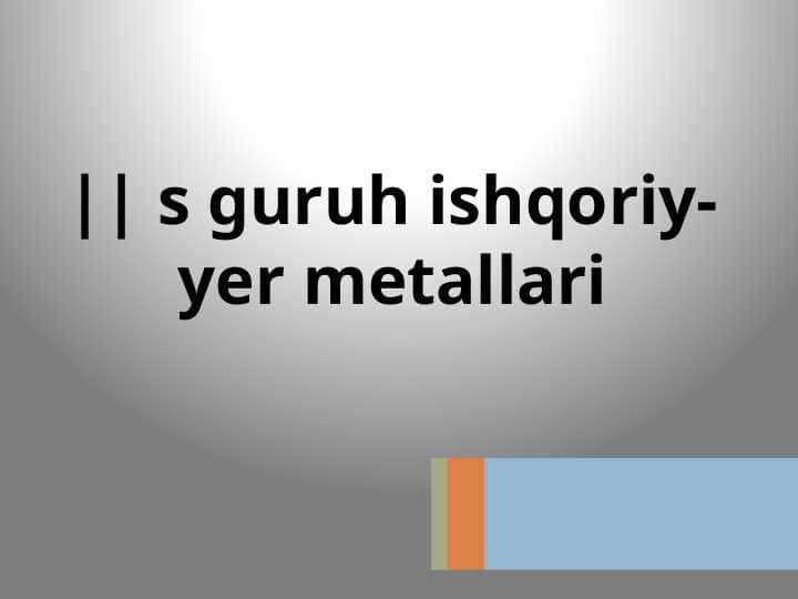 Ishqoriy yer metallari 1