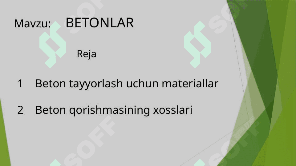 Qurilish mashinalari, Qurilish materiallari va buyumlari 2
