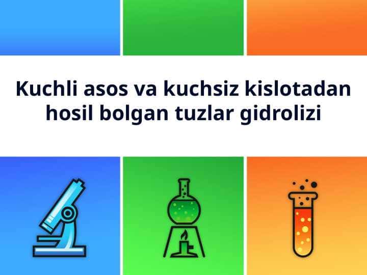 Kuchli asos va kuchsiz kislotadan hosil bolgan tuzlar gidrolizi 1