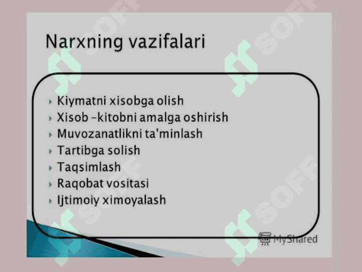 Narxdagi yondashuv,O`zbekistondagi narx siyosati 3