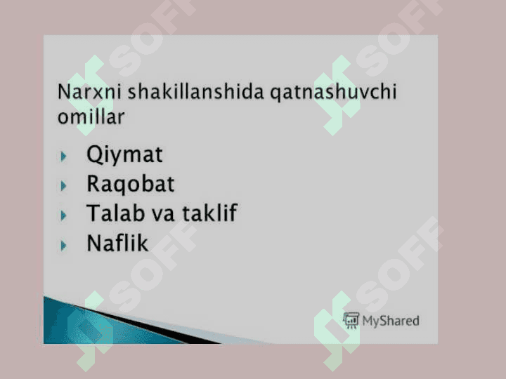 Narxdagi yondashuv,O`zbekistondagi narx siyosati 4