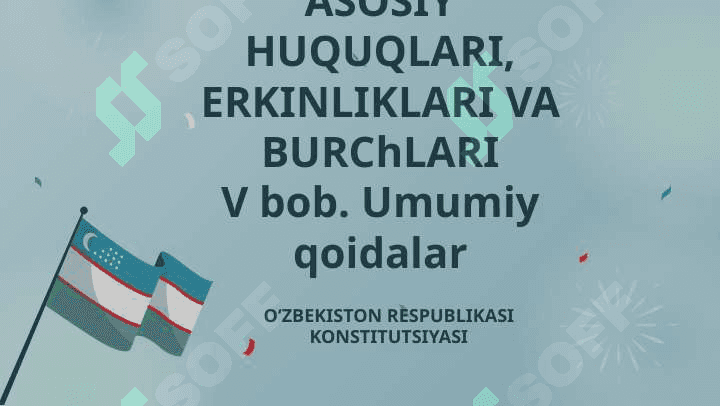 Yangilangan Konstitutsiyasida inson va fuqaro huquq va erkinliklari hamda burchlarining konstitusiyaviy asoslari. 2