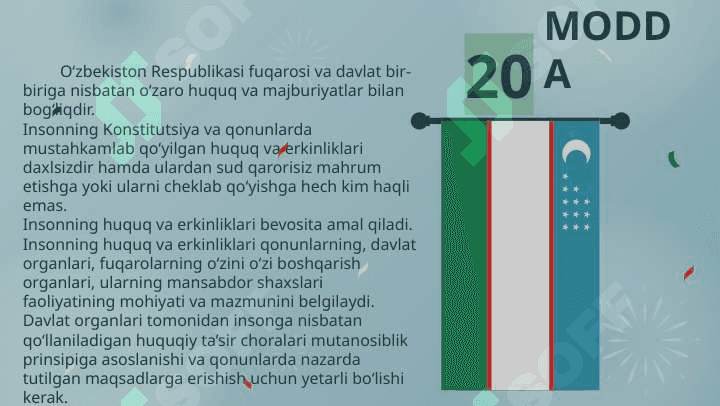 Yangilangan Konstitutsiyasida inson va fuqaro huquq va erkinliklari hamda burchlarining konstitusiyaviy asoslari. 4