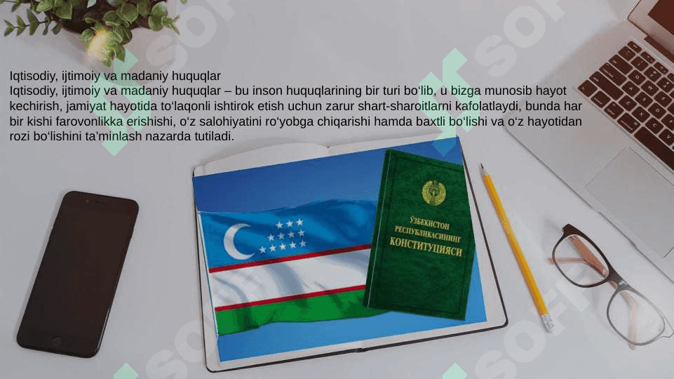 Iqtisodiy, ijtimoiy, madaniy va ekologik huquqlarning konstitutsiyaviy asoslariIqtisodiy, ijtimoiy, madaniy va ekologik huquqlarning konstitutsiyaviy asoslari 4