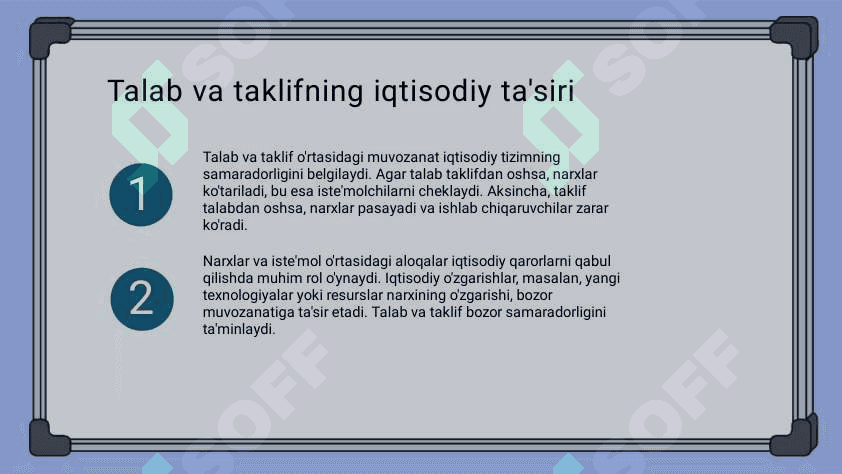 Talab va taklif. Bozor muvozanati. 4