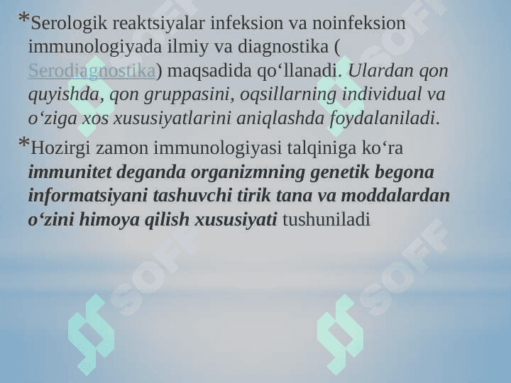 Kirish.Immunologiya fanining predmeti, maqsamaqsadidi, vazifalari, o‘rganish usullari, biologiya fanlari  sistemasida tutgan o‘rni 4