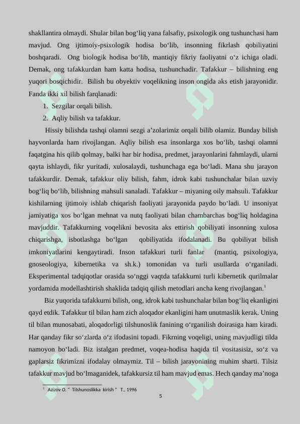 Til va tafakkur munosabati 5
