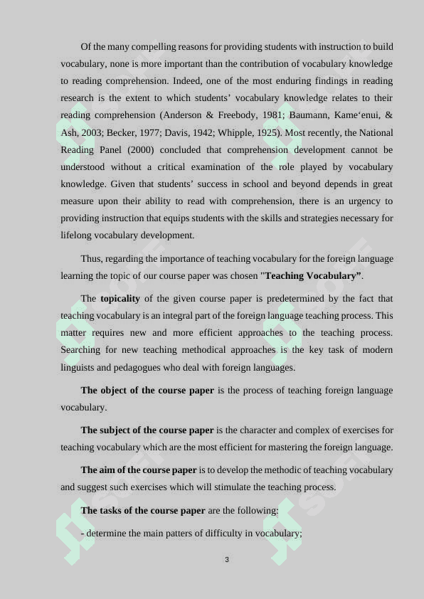 FACTORS INFLUENCING VOCABULARY LEARNING EFFICIENCY OF LANGUAGE LEARNERS 3