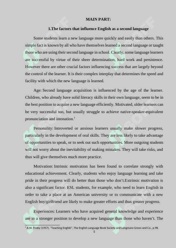 FACTORS INFLUENCING VOCABULARY LEARNING EFFICIENCY OF LANGUAGE LEARNERS 5