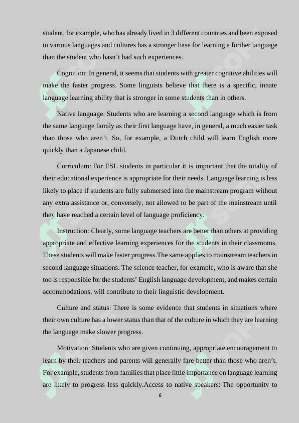 FACTORS INFLUENCING VOCABULARY LEARNING EFFICIENCY OF LANGUAGE LEARNERS 6