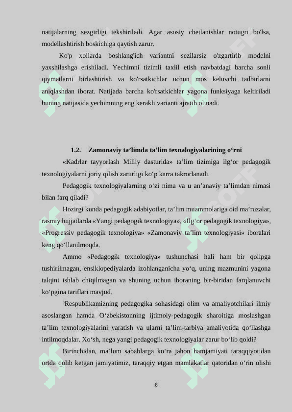 Fizikani o`qitishda tizimli tahlilFizikani o`qitishda tizimli tahlil 8