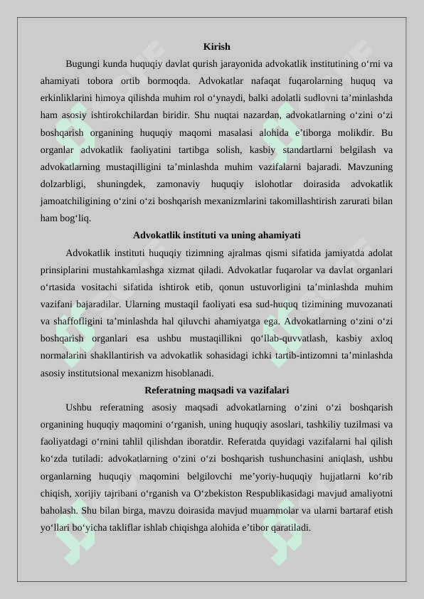Advokatlarning o‘zini o‘zi boshqarish organining huquqiy maqomi 2
