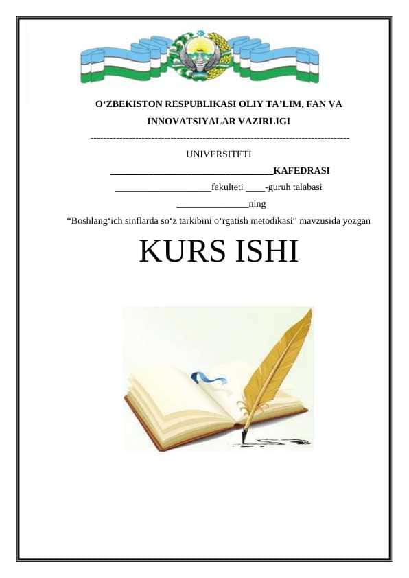 Boshlang‘ich sinflarda so‘z tarkibini o‘rgatish metodikasi