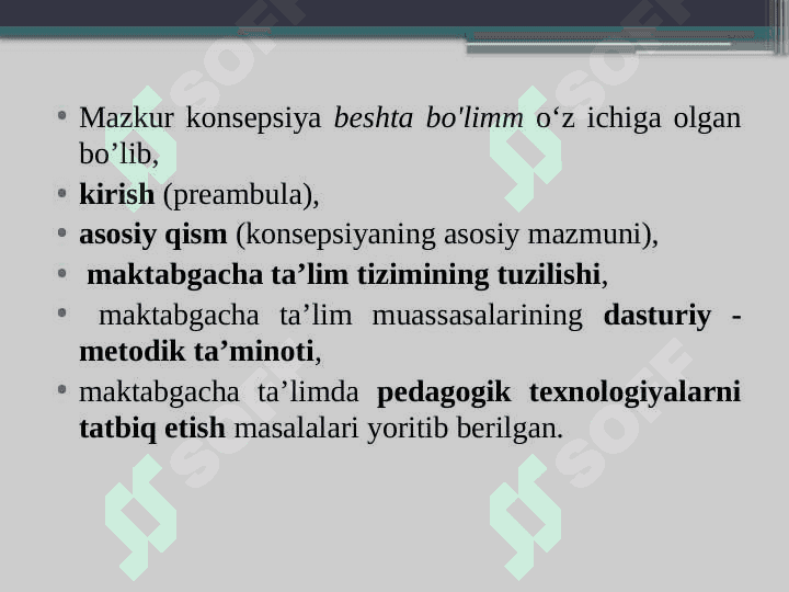 MAKTABGACHA TA’LIM KONSEPSIYASI 8