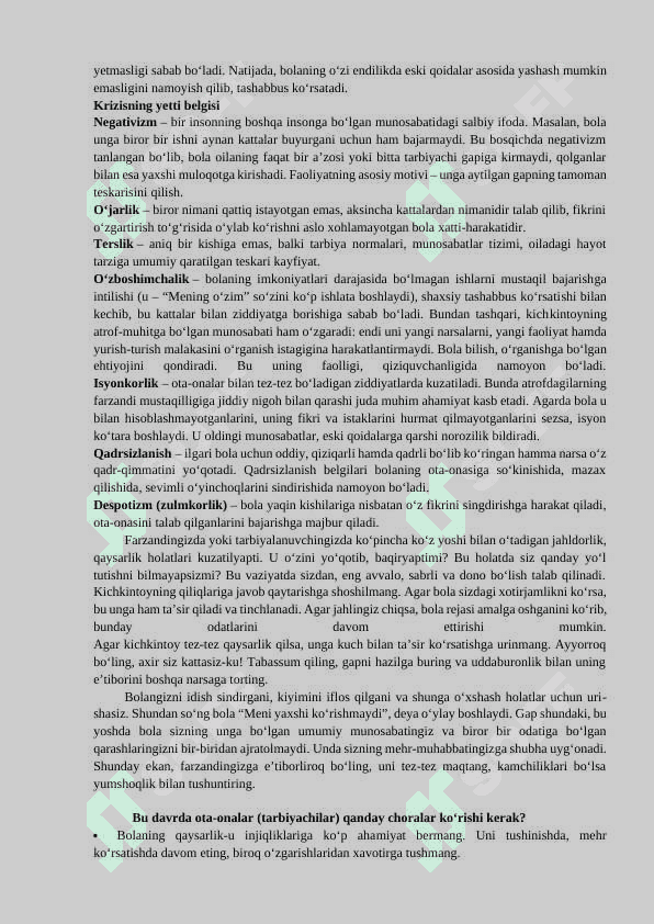 Maktabgacha ta’lim yoshidagi bolalarning tarbiyasi. O‘zbekistonda  maktabgacha ta’limning vujudga kelishi va taraqqiyot bosqichlari 7